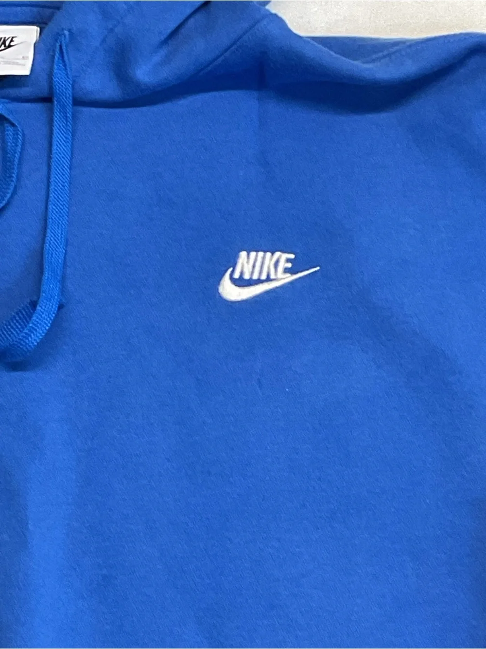 Nike Royal Blue Pullover Hoodie with White Swoosh